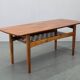 Danish midcentury coffee table with teak veneer and oak base, 1960s