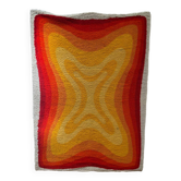 Tapis en laine 1970 vintage orange Bergos