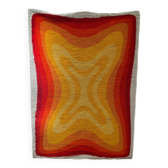 1970 vintage orange Bergos wool rug
