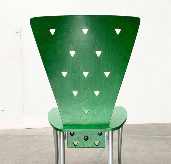Chaise postmoderne italienne verte, années 1980
