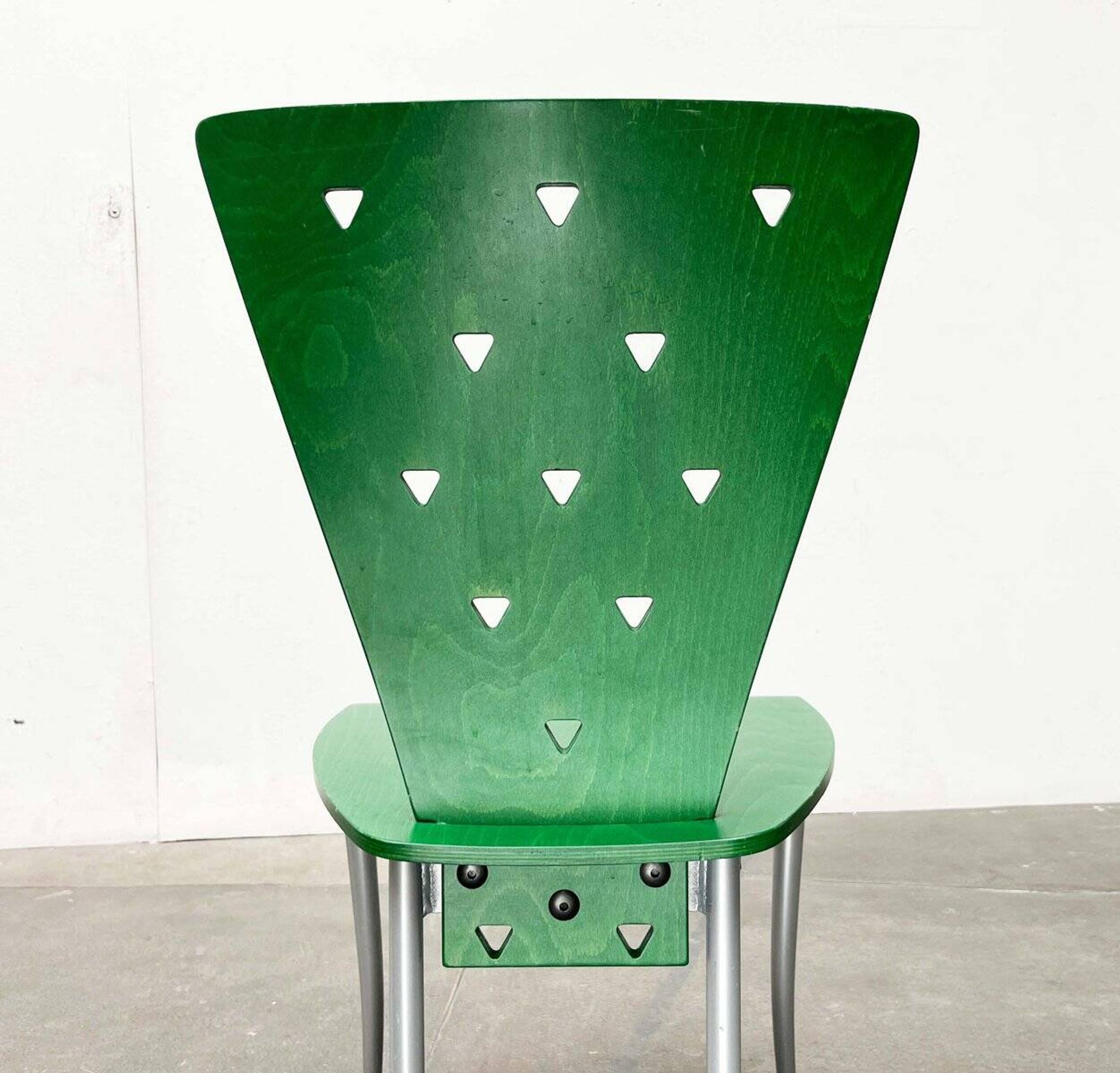 Chaise postmoderne italienne verte, années 1980