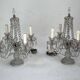 Lampes de table en cristal Maria Theresa avec candélabres. Ensemble de deux. Italie, années 1940.