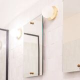Miroir en applique avec boutons doré