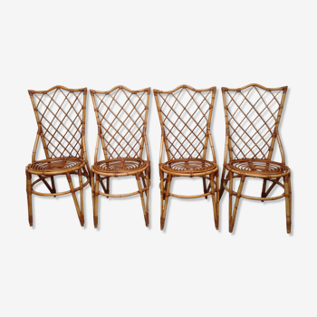 Rattan chairs by Louis Sognot