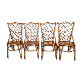Rattan chairs by Louis Sognot