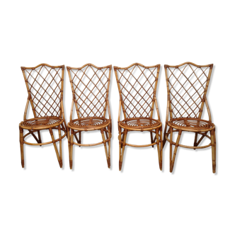 Chaises en rotin par Louis Sognot