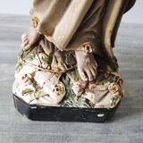 Large & Old Virgin in Plaster Signed Pieraccini