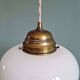 Art Deco pendant in white opaline, 1930