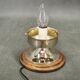 Pair of Italian Etched Glass, Chrome and Wood Table Lamps, 1950s