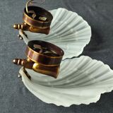 Pair of vintage shell wall lamp