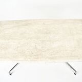 Travertine dining table by Charles & Ray Eames for Vitra, 1960s