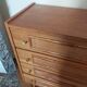 Commode bois et rotin vintage