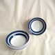 Series of 6 tablespoons in blue striped earthenware