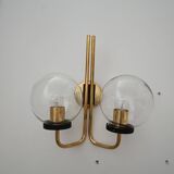 Pair of 1970s brass wall lights