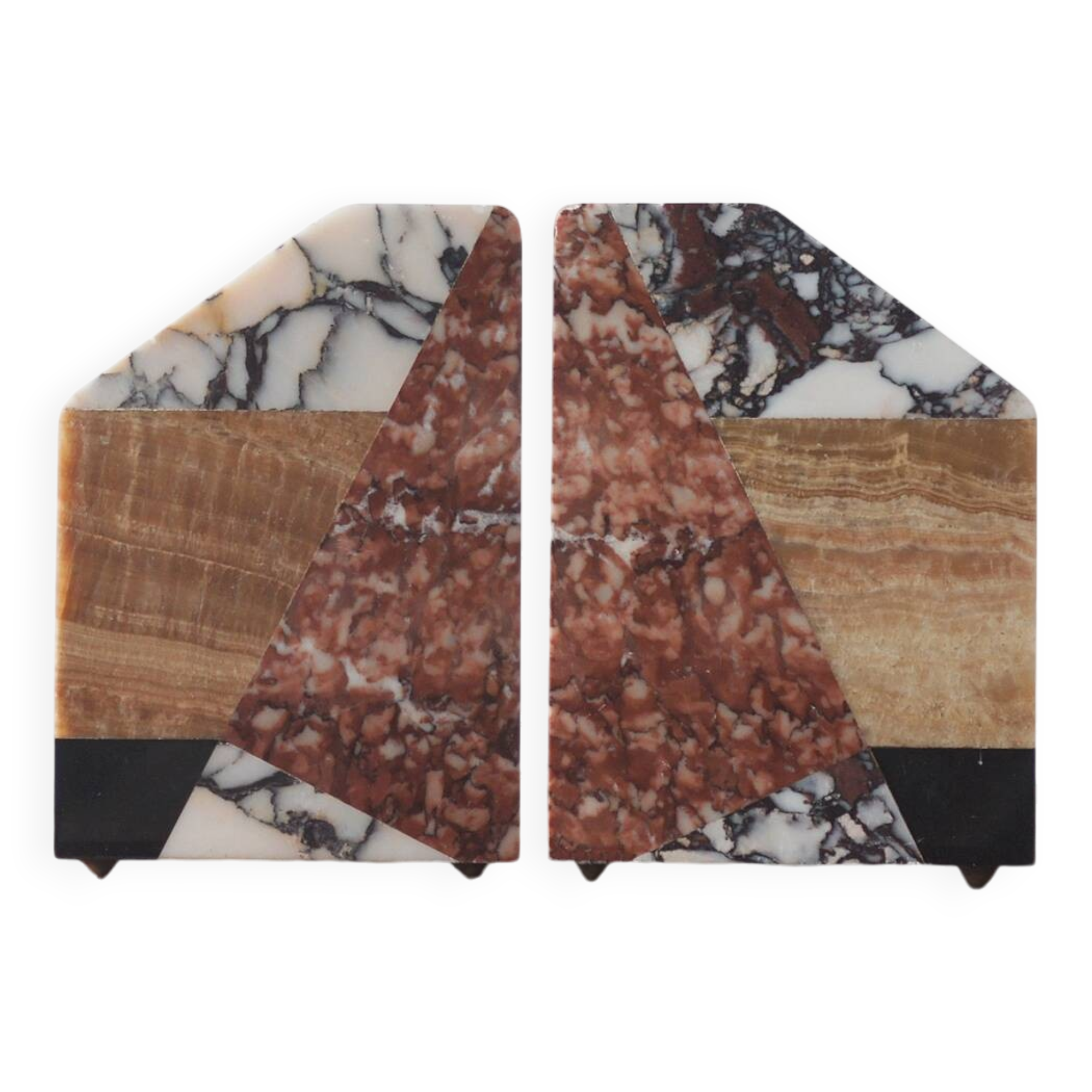 Art Deco French Marble Bookends, 1930s, Set of 2