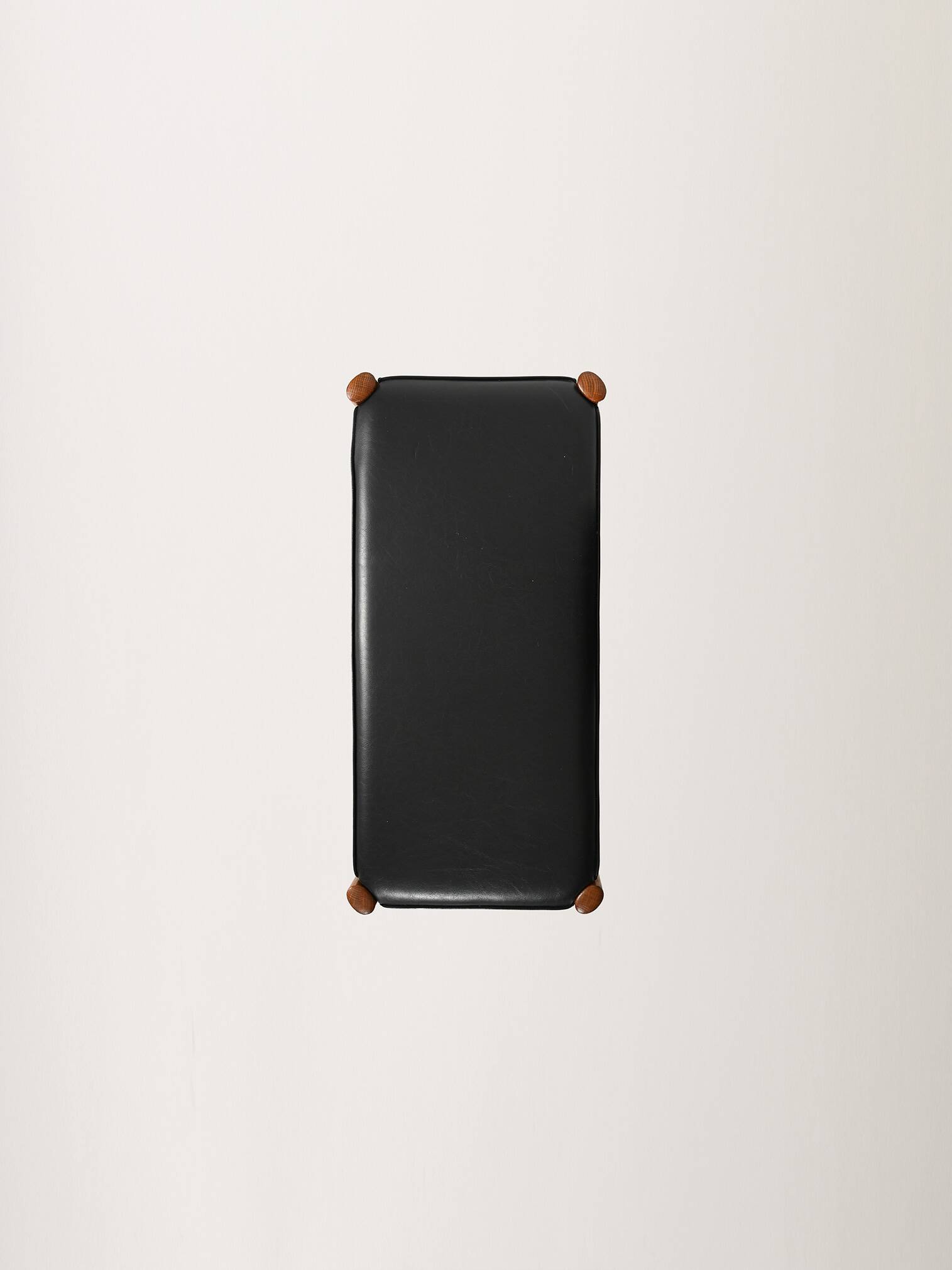 Scandinavian Teak Stool with Leather