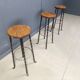 Tabourets de bar vintage en fer forgé français, années 1960 - lot de 3