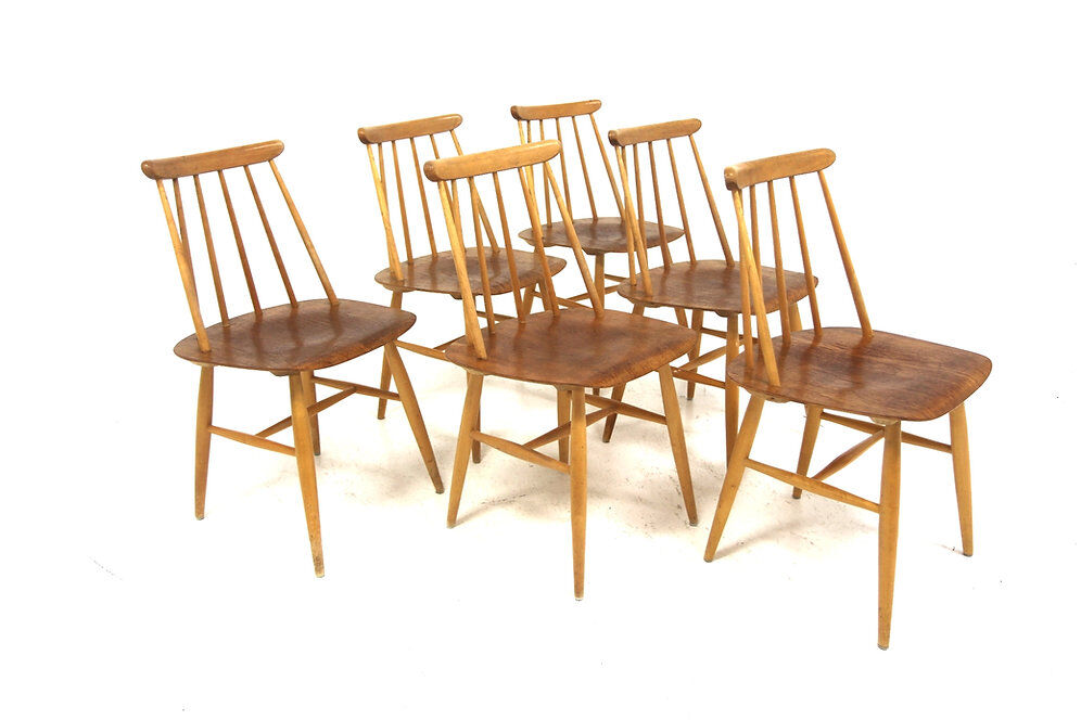 Set of 6 "Fanett" teak chairs by Ilmari Tapiovaara, Sweden, 1960