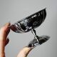 6 vintage bistro-style stainless steel dessert bowls on stands