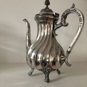 Silver-plated coffee pot and sugar bowl