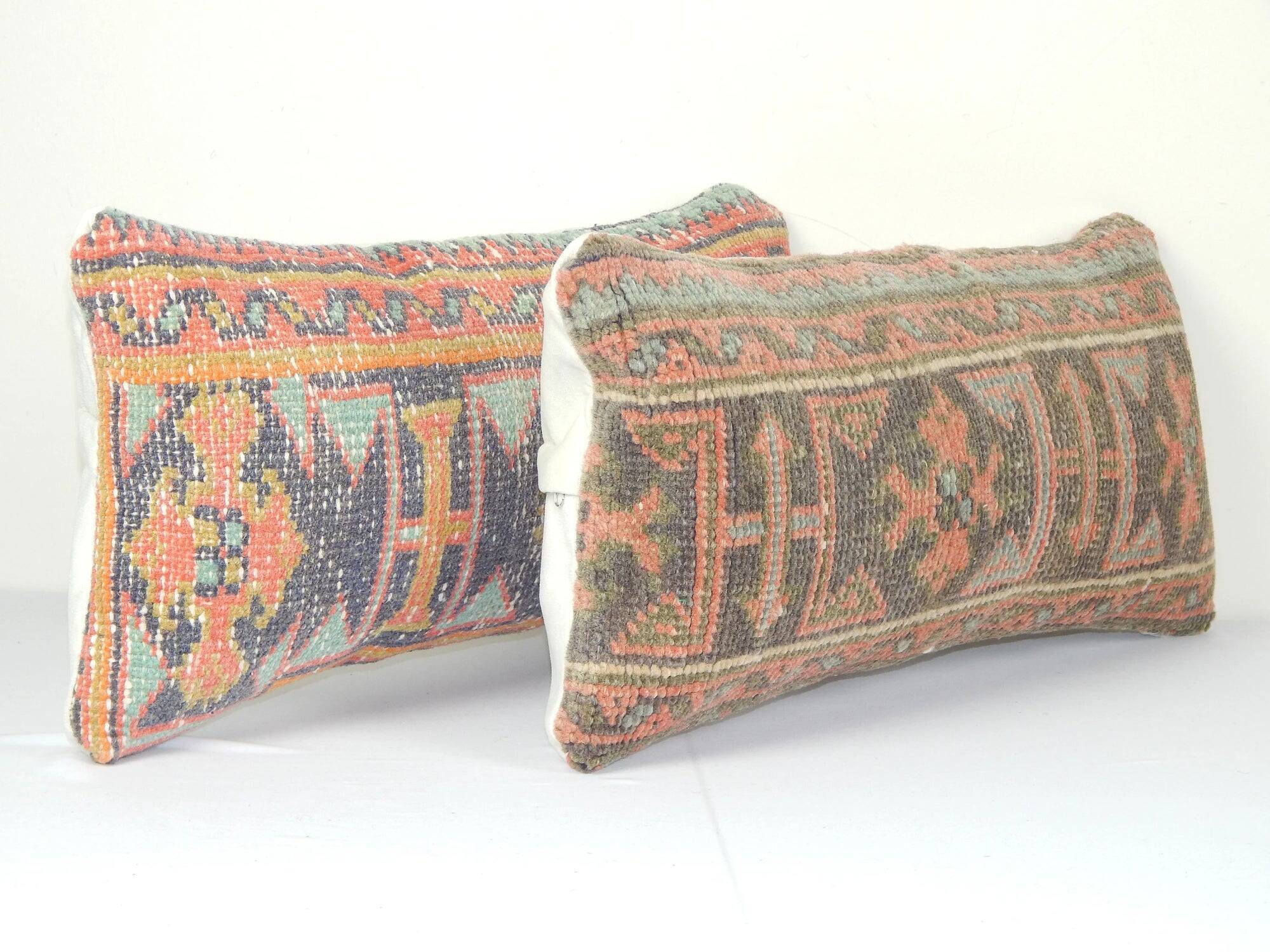 Set of 2 vintage Turkish cushion covers 25x56 cm