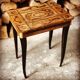 Vintage music table with marquetry top 60s