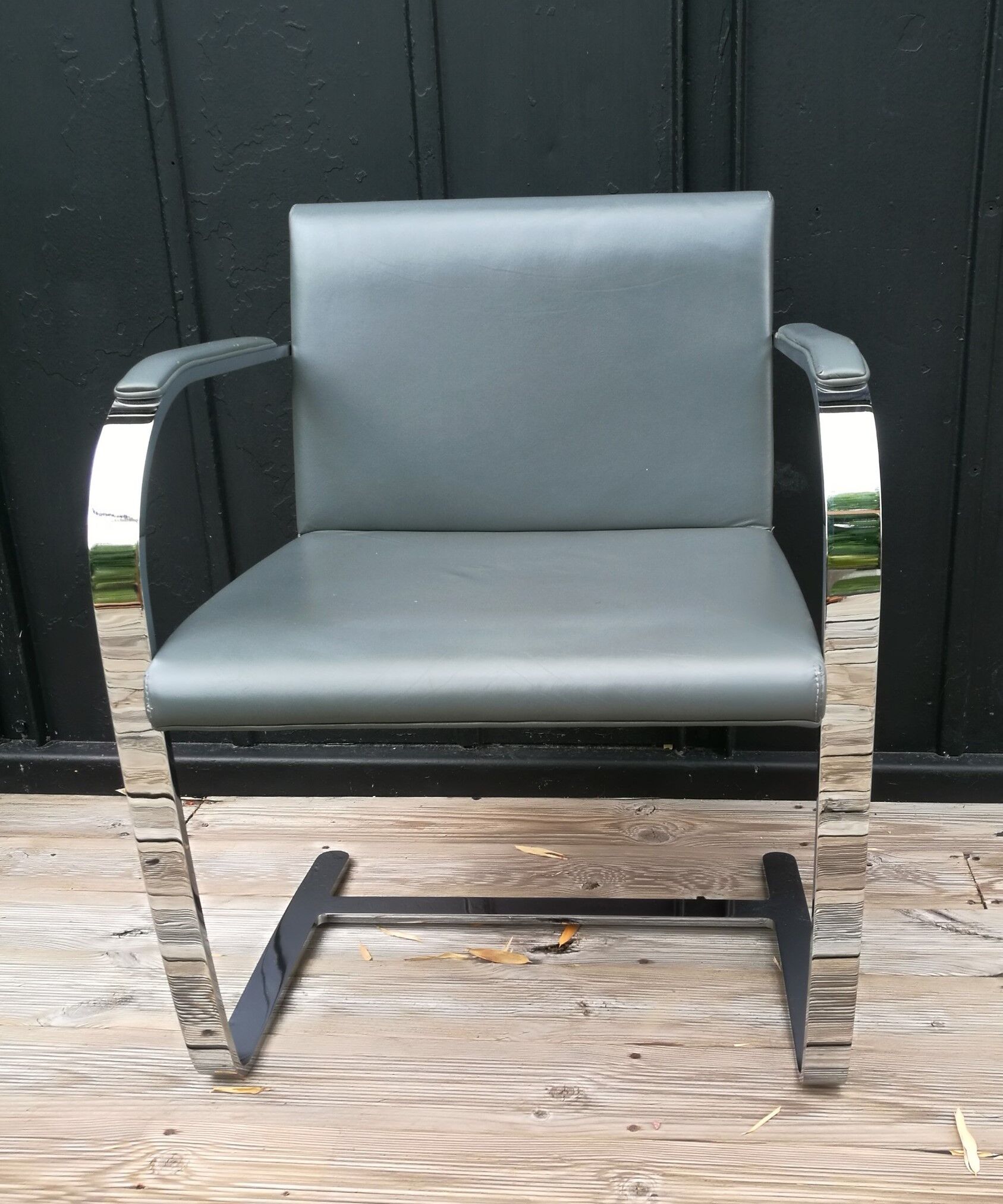 Gray skai chrome design armchair