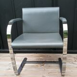 Gray skai chrome design armchair