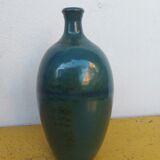 Enamelled terracotta vase, blue
