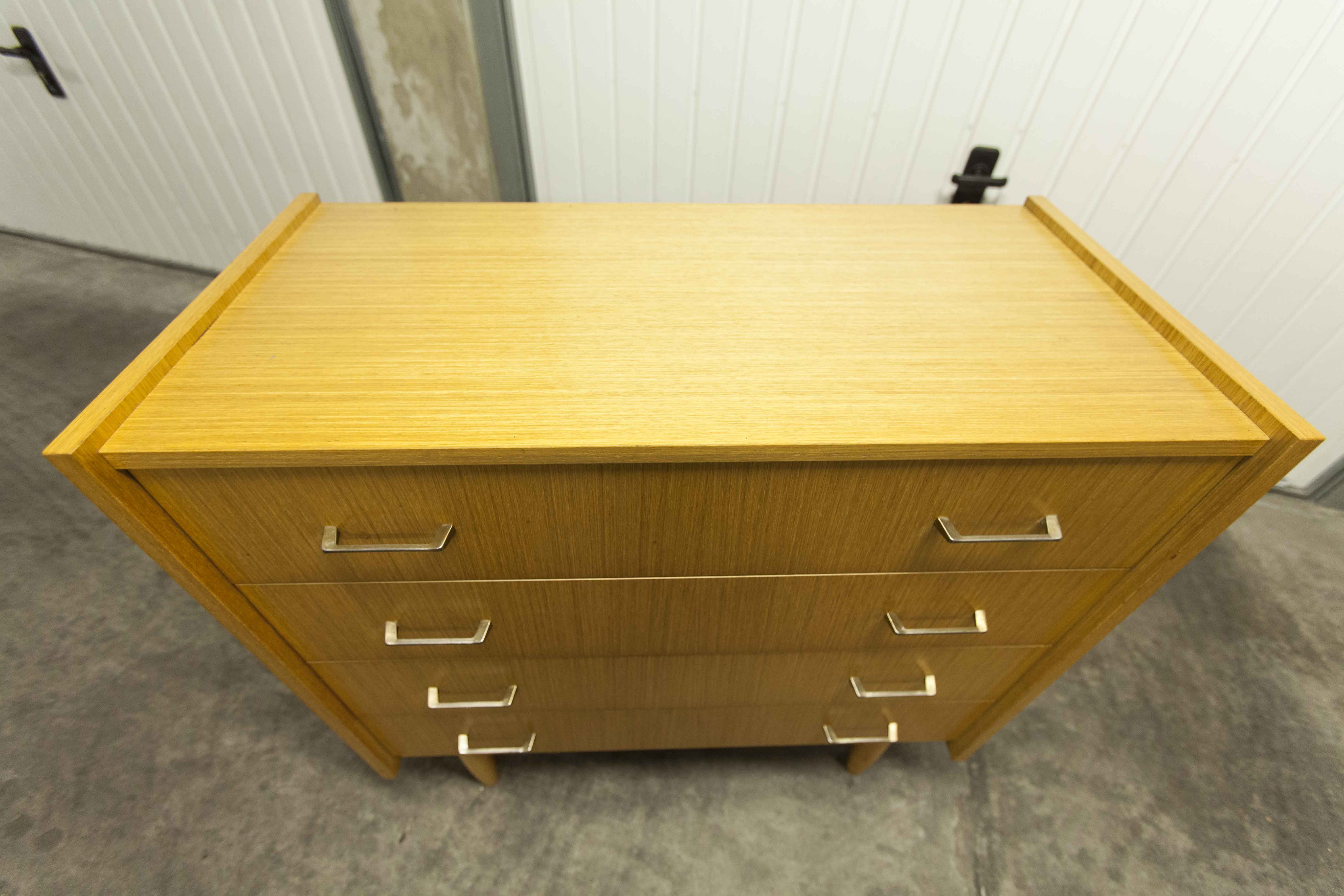 Commode scandinave  4 tiroirs 1990 couleur miel
