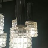 Glass and chrome chandelier by Massive Belgium