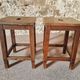 Pair of oak workshop stools – France, 1950s