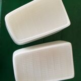 Pair of opaline and metal wall lamps