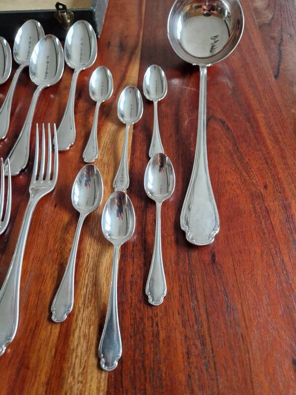 Alfénide, Christofle - 36-piece cutlery set model Pompadour silver-plated metal