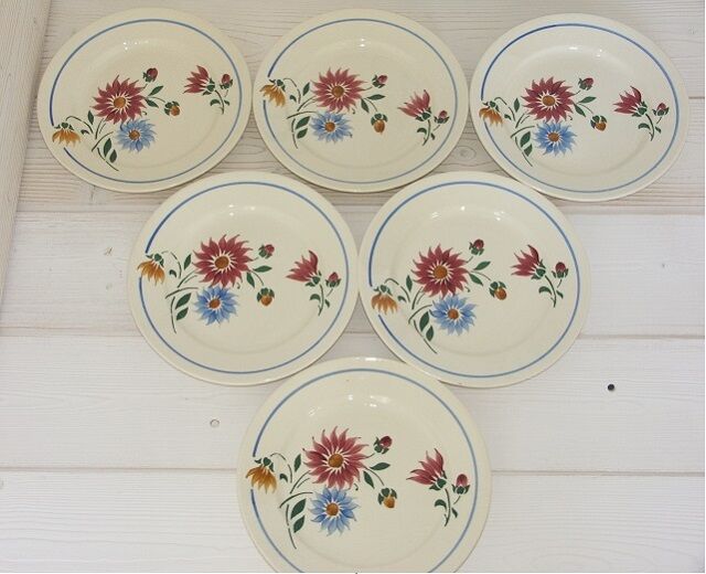 Lot 6 plate das old Lunéville Art Nouveau