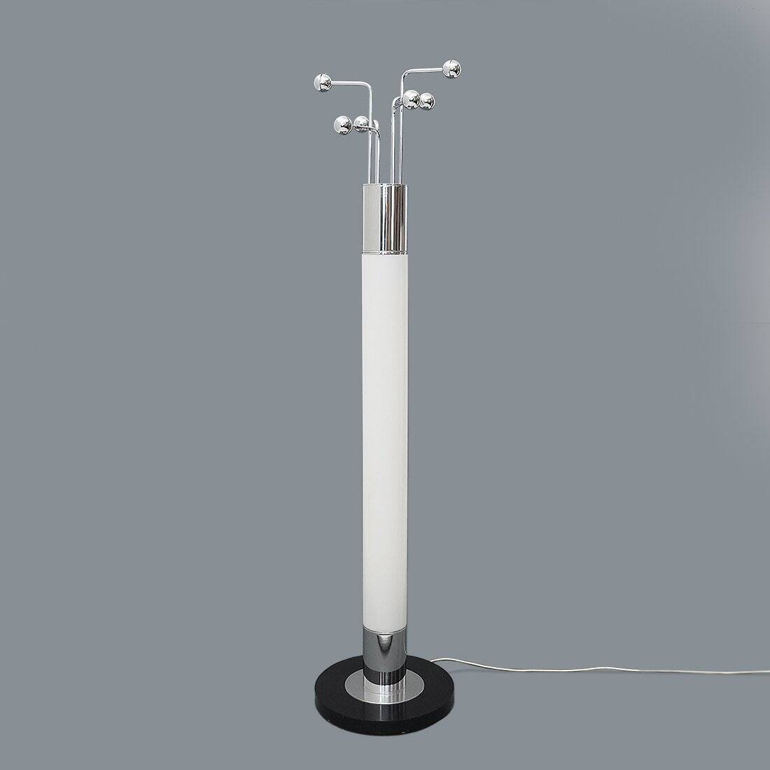Chrome metal coat rack floor lamp, 1970s