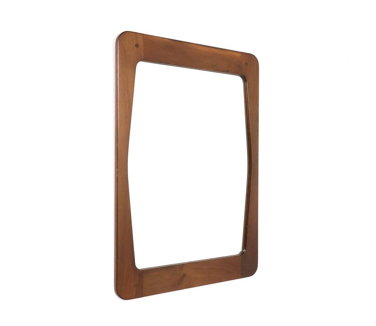 Vintage wooden mirror by Aksel Kjersgaard for Illums Bolighus, 1960s