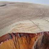 Coffee table solid wood tripod vintage folk art