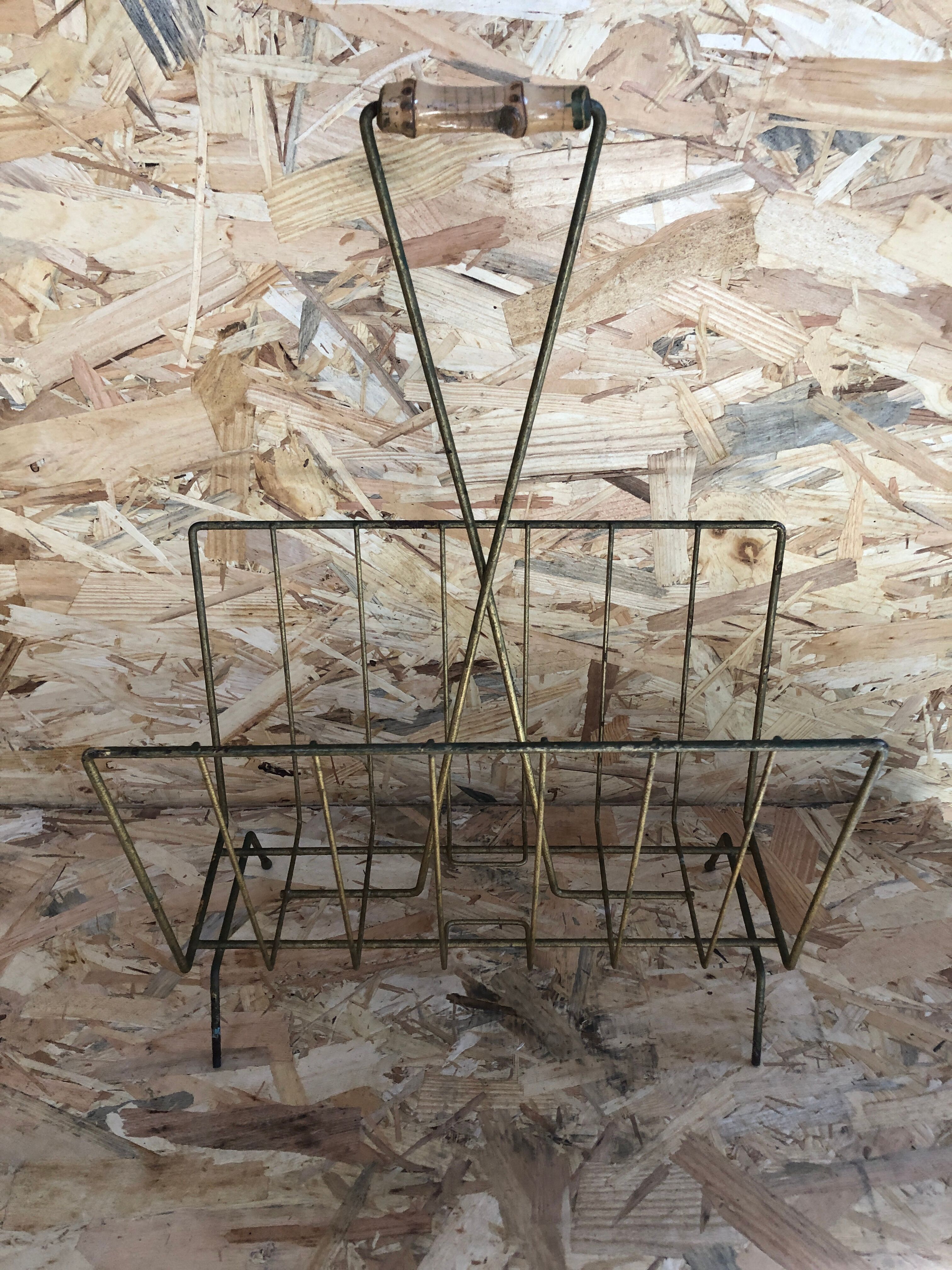 Door Reviews Old 70s Metal Gold + Bamboo Handle Vintage Sofa End