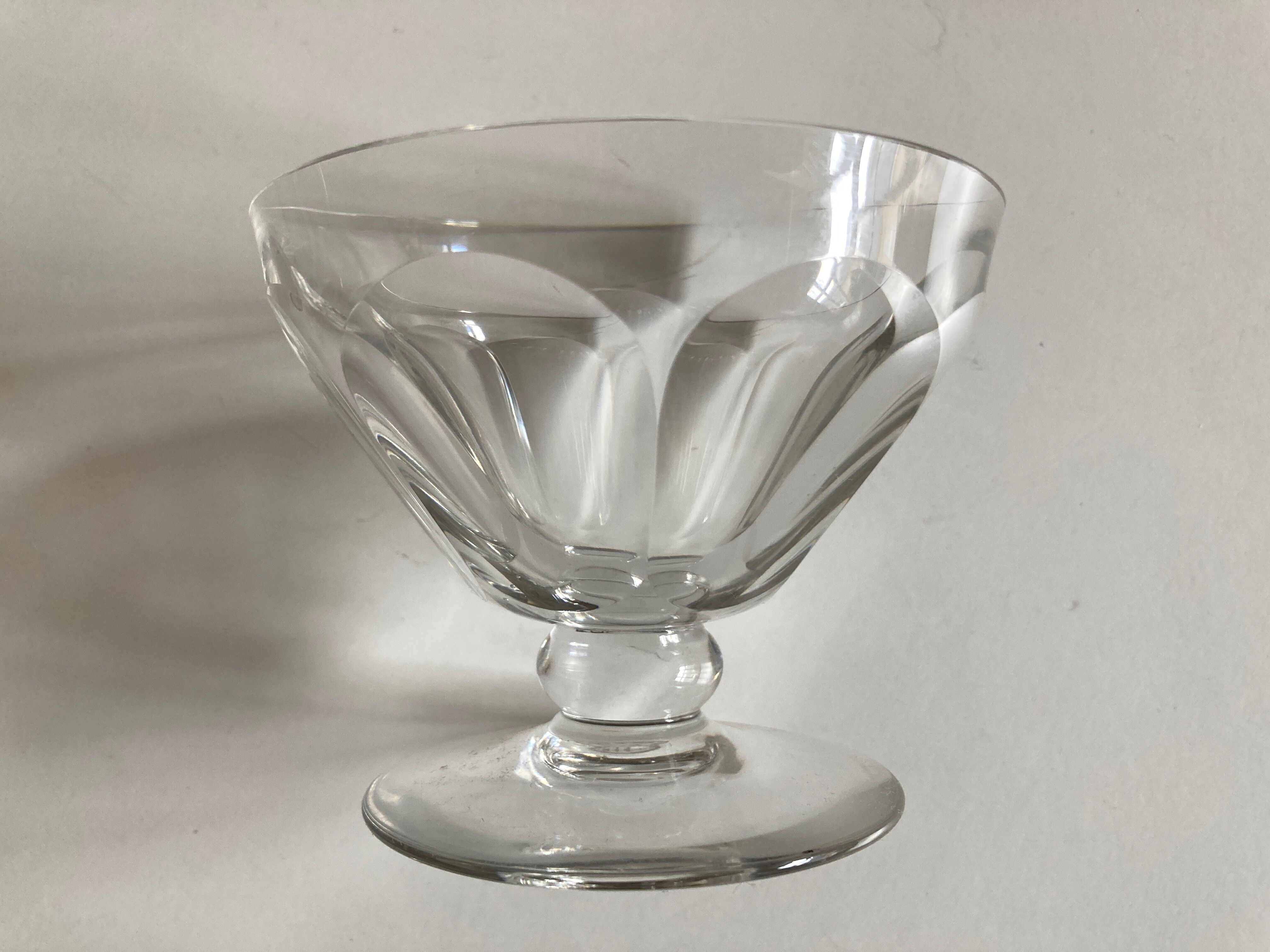Set of 3 champagne glasses Harcourt Talleyrand crystal Baccarat