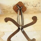 Wrought Iron and Wood Side Table - Art Deco Side Table - Column Furniture