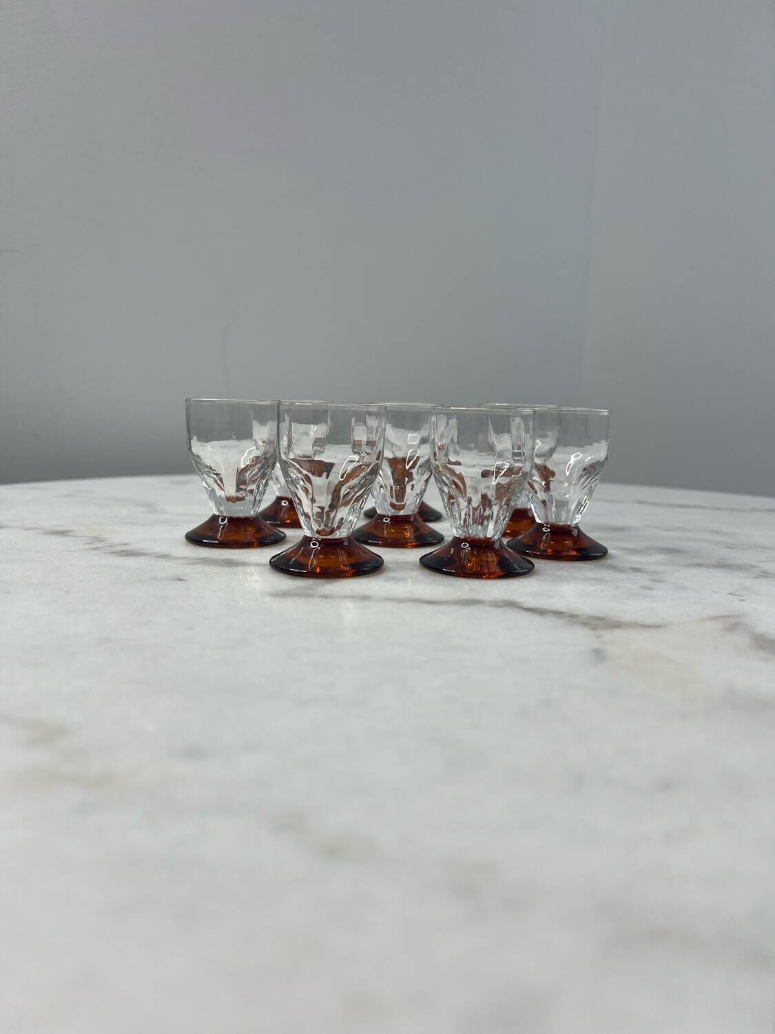 Set of 8 blown glass shooters