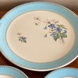 Plat à gâteau et 5 assiettes à dessert fb limoges