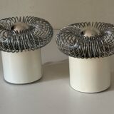 Pair of vintage design spring lamp wall lights from the 70s