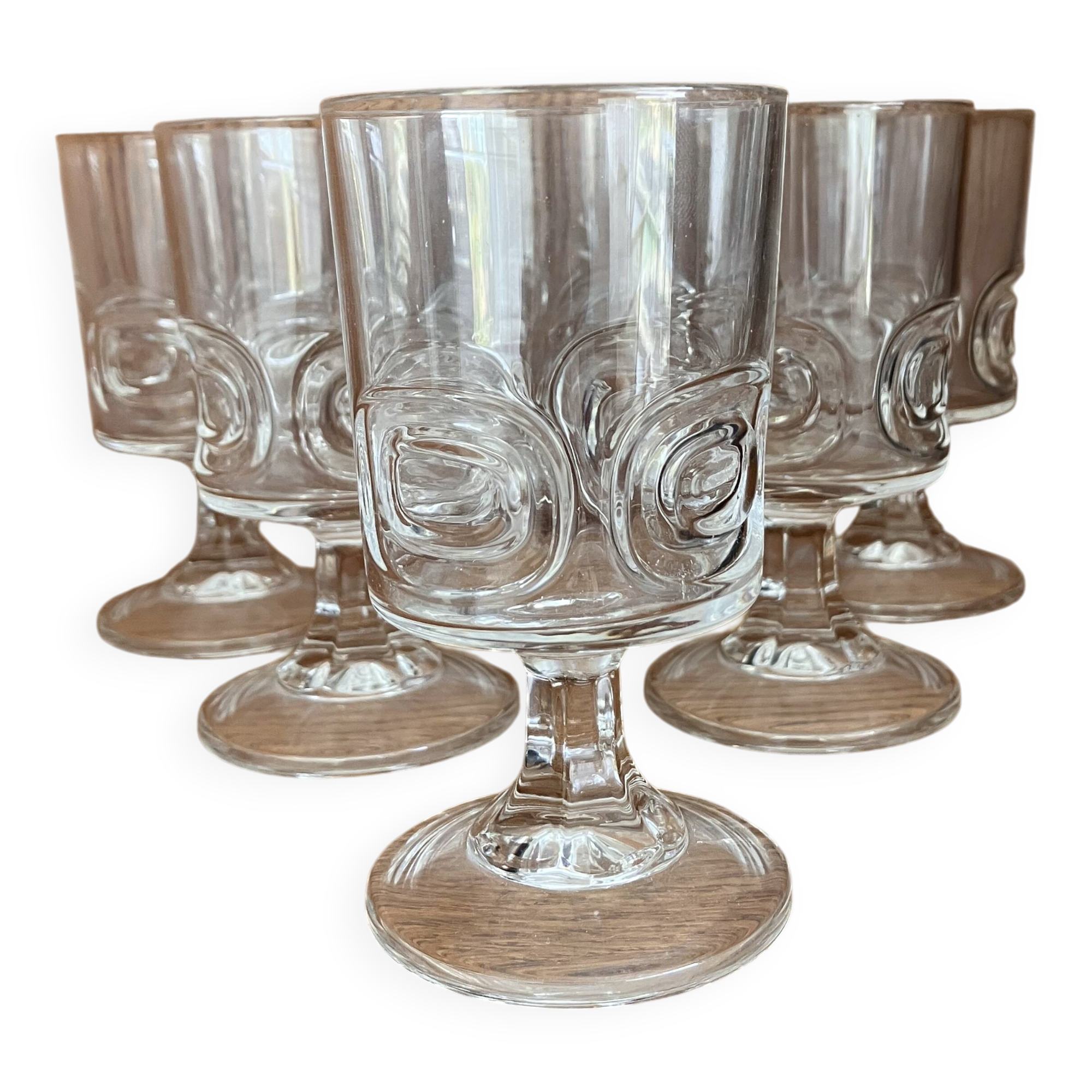 Wine or liqueur glasses from the 1970s, crystal from Arques.