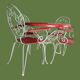 Rare 1950s garden furniture set - wrought iron & fibreglass - 5 pieces
