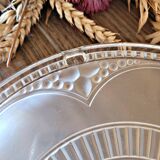 Art deco decoration trivet in transparent and opaque/frosted glass