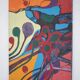 Large painting on canvas by Yves Navarre, Cartridge Handsome Bridge, wall decoration.