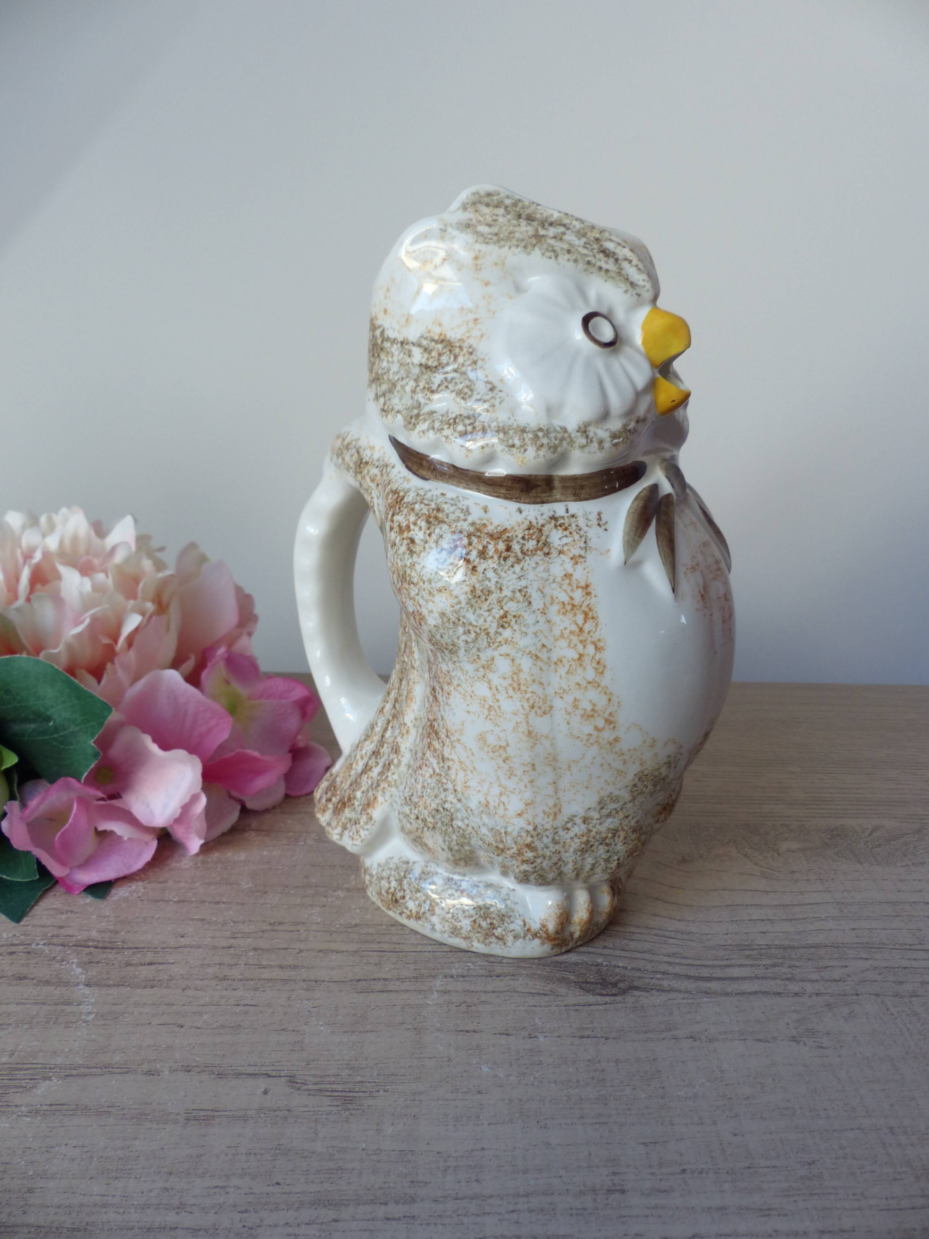 Vintage Longchamp Ceramic Owl Pitcher