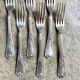 6 silver metal forks